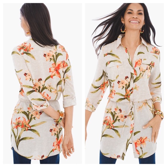 Chico's Tops - Chico’s Spring Lily Utility Shirt Small / Size 4
